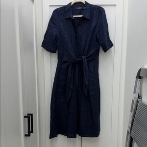 Ralph Lauren linen Navy Midi Dress